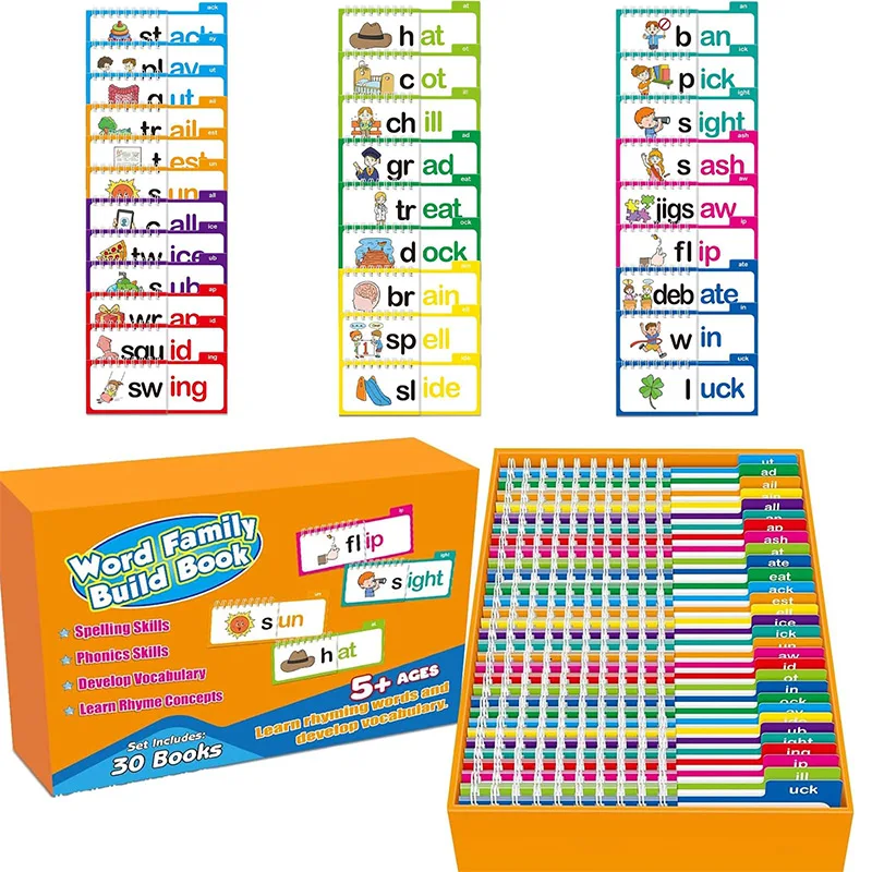 Kids Education Rhymes - 30권 읽고 맞추기 플립북 어휘 플래시