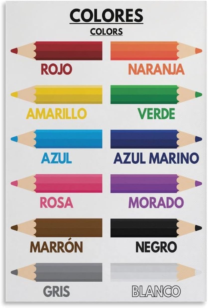 Kids Education Name - 1p, 어린이를 위한 색상 이름, 스페인어,