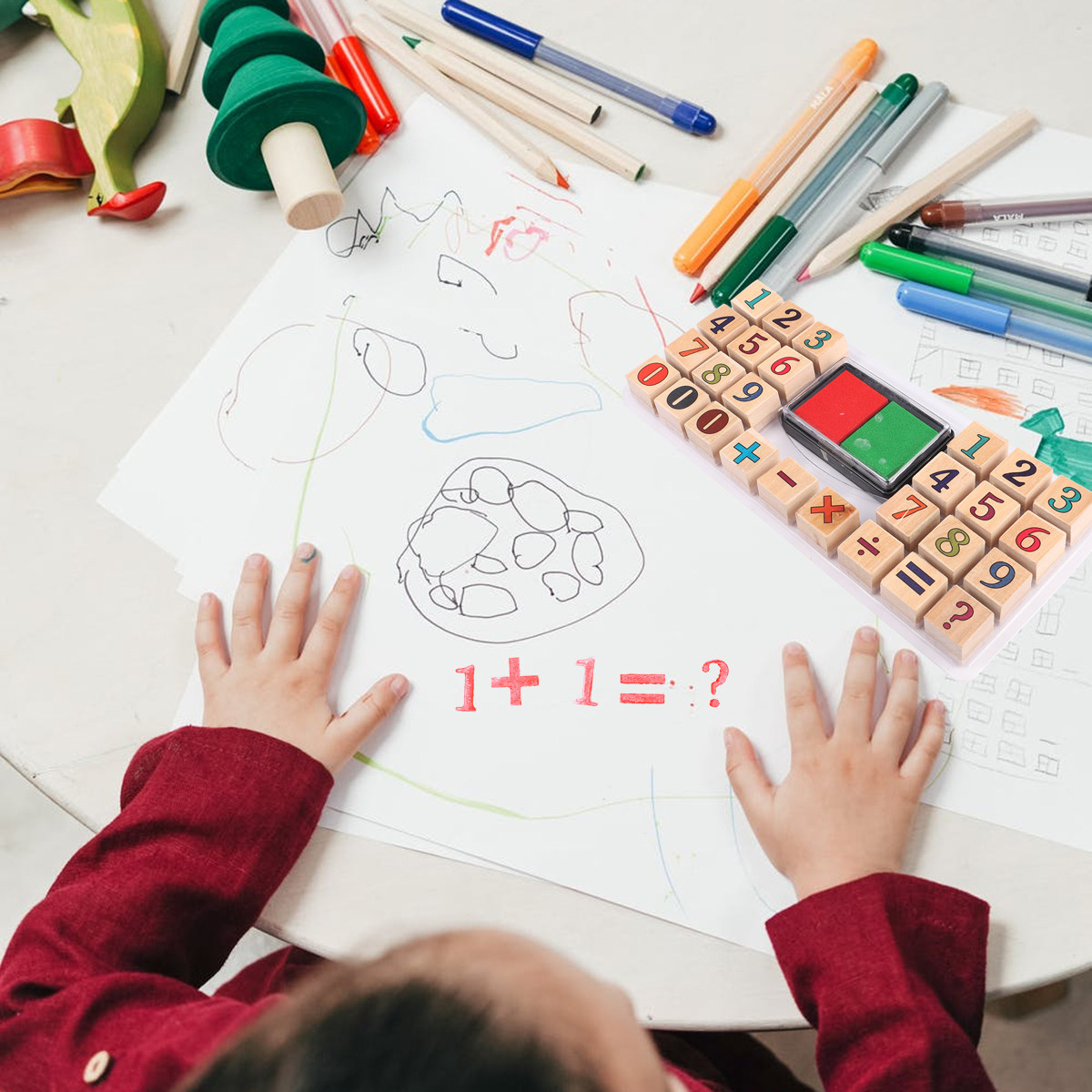1세트 나무 숫자 스탬프, 창의적인 학습용 스탬프, 어 - Kids Education Number 리뷰 및 가격