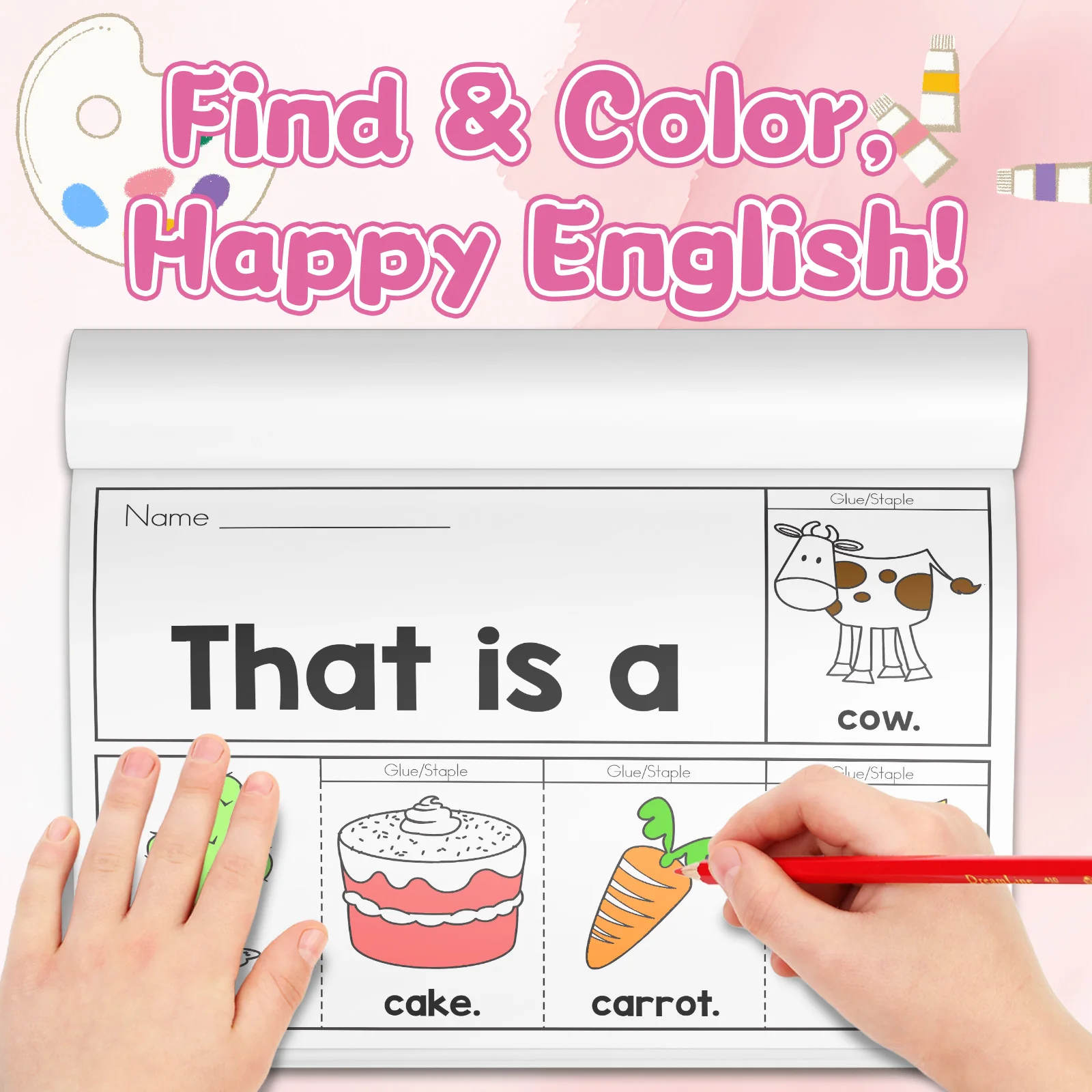 어린이 영어 단어 색칠 공부, 귀여운 만화 디자인, 유 - Kids Education Activities 리뷰 및 가격