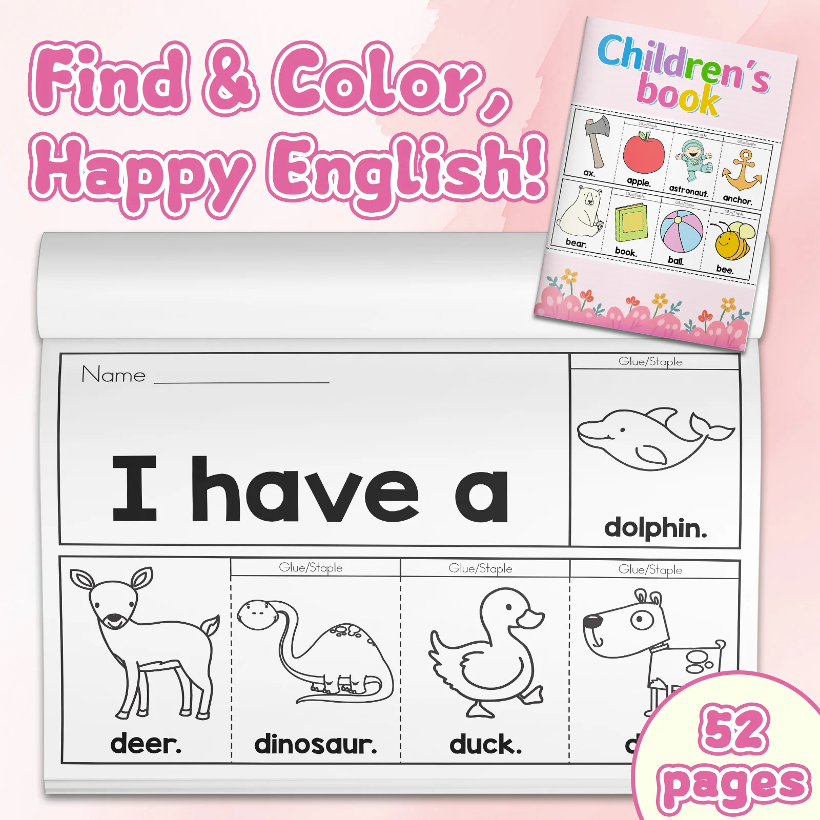 어린이 영어 단어 색칠 공부, 귀여운 만화 디자인, 유 - Kids Education Activities 리뷰 및 가격